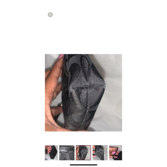 COACH 💥VINTAGE💥Signature Black Canvas Wristlet - Picture 7 of 9